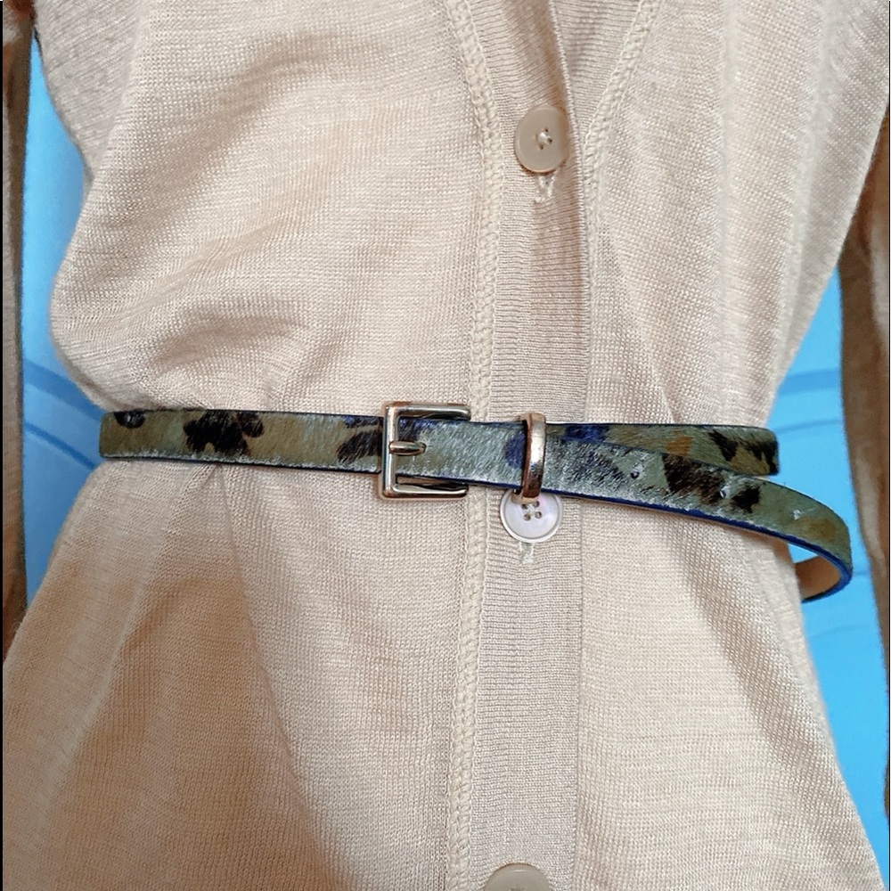 Banana Republic Calf Hair Leather Camouflage Belt